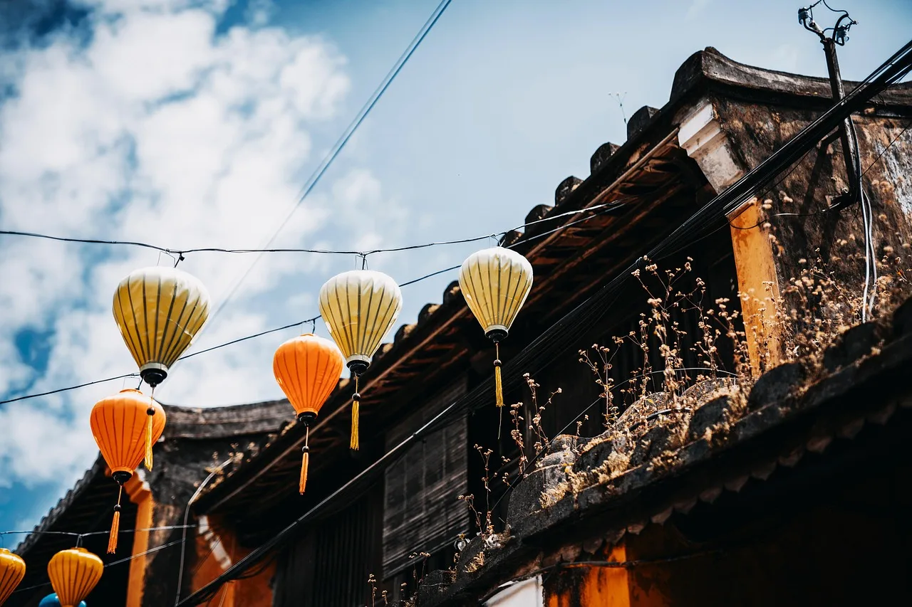 lanterne, hjem, gammelt hus, hoi an, vietnam, månenytåret